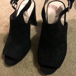 Torrid size 11 open toed ankle boots